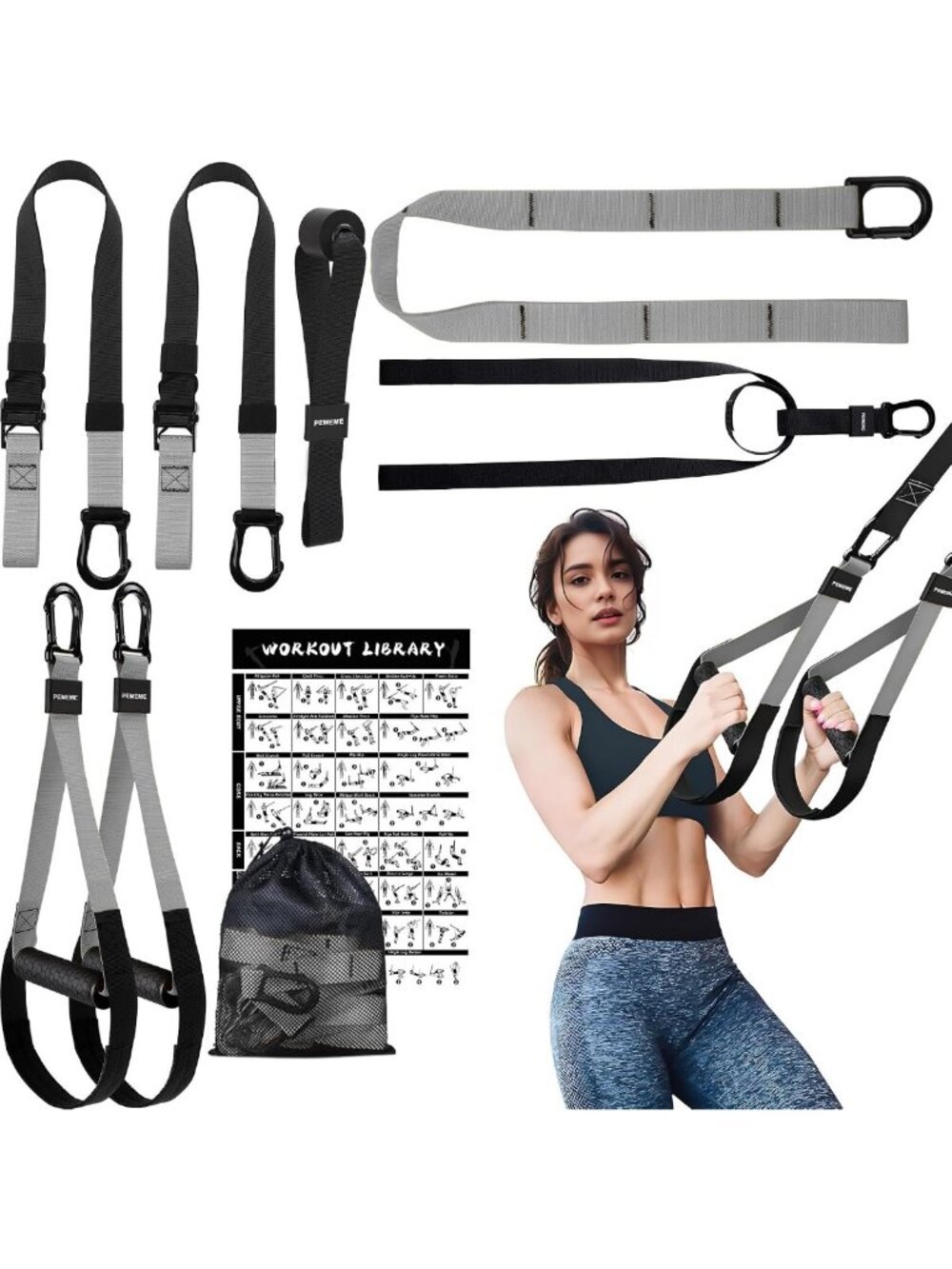 Adjustable Suspension Straps Home Resistance Training Kit for Effective Workouts